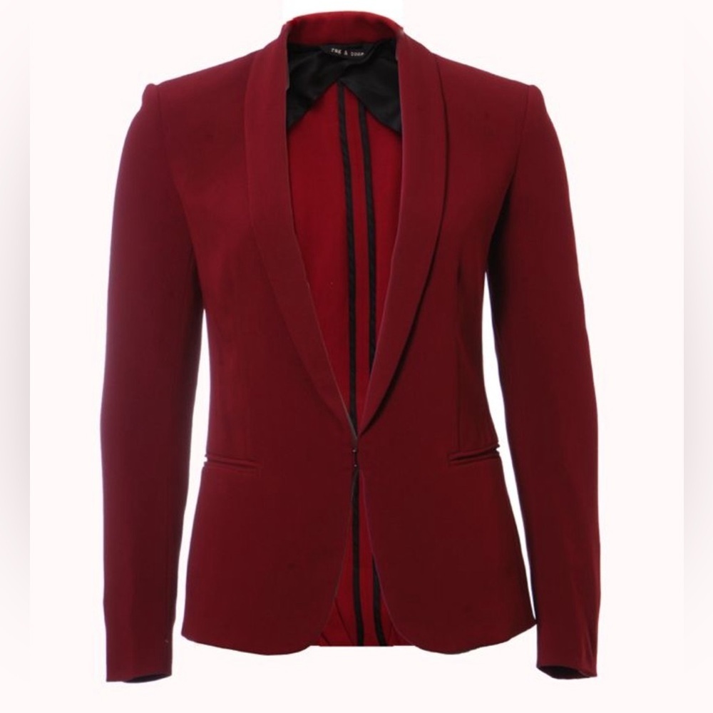 Rag & Bone Deep Red Women's Blazer Size 0 Good Preloved Condition